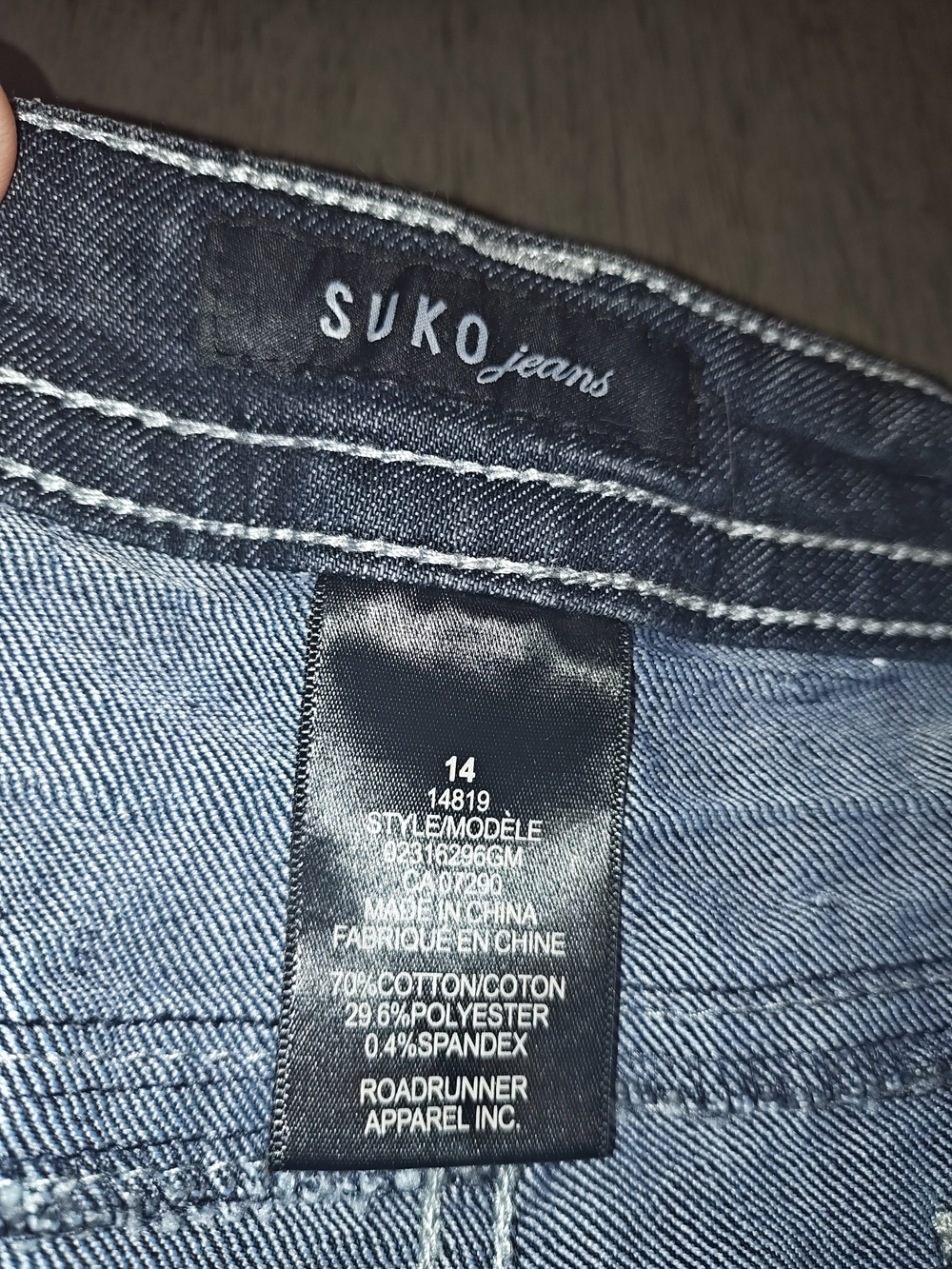 Suko Jeans Woman Dark Distressed,Embroidery,Bootcut,Size 14 - Picture 9 of 12
